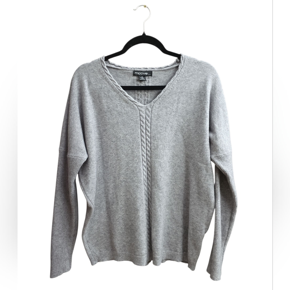 Women's V-Neck Gray Sweater